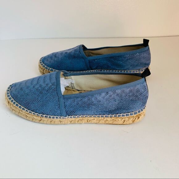 Blue Lace Italian Espadrilles - Picture 1 of 7